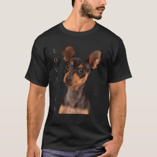 Ministern Pinscher Hund Mamma Pappa T Kärlek Puppy Shirt