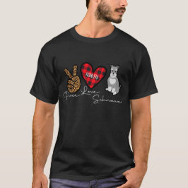 Ministern Schnauzer Play Peace Kärlek Cute Hund T Shirt
