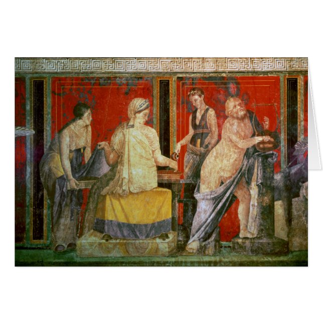 Ministrant som bär ett magasin av mat hälsningskort (Framsidan Horizontal)