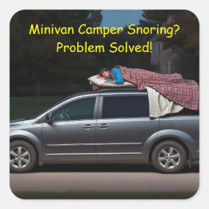 Minivan Camper Snoring? Problem löst Fyrkantigt Klistermärke