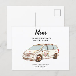 Minivan Mamma Mors dag Cute Best Mamma Vykort