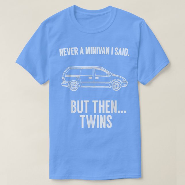 Minivan, men sedan Twillingar för tvillingföräldra T Shirt (Design framsida)