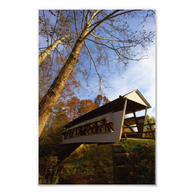 Mink Hollow Covered Bridge, Fairfield county, Ohio Fototryck (Framsidan)