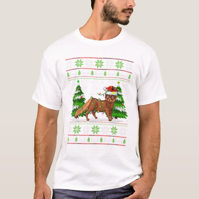 Mink jul Ljus Julafton Ugly Sweater T Shirt (Framsida)