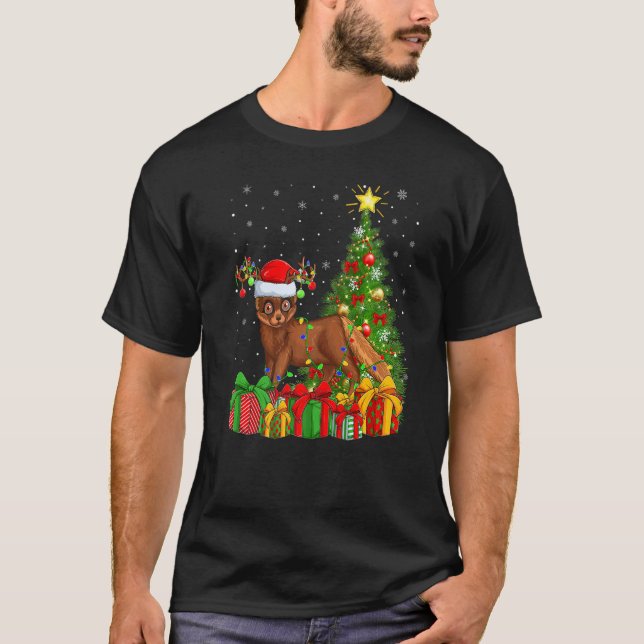Mink  Xmas Holiday Santa Mink Christmas Tree T Shirt (Framsida)