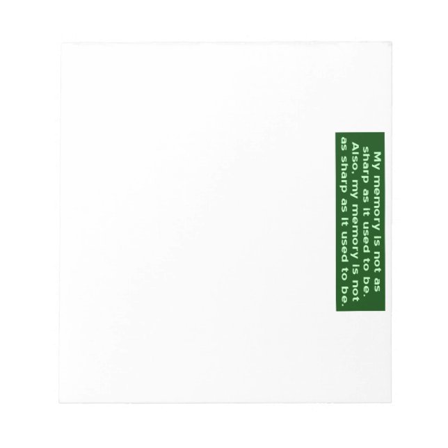 Minne är inte Vasst Anteckningsblock (Framsida)