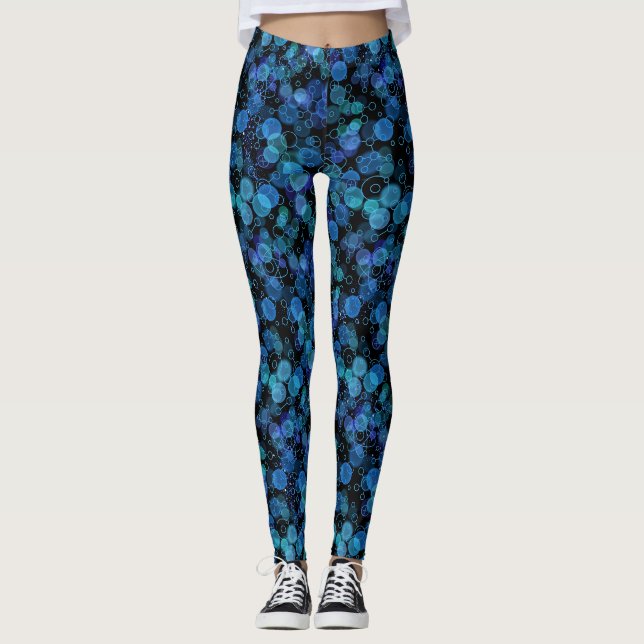 Minne av stjärnor Svart bakgrund Leggings (Framsida)
