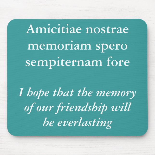 Minne av vår vänskap musmatta (Framsidan)