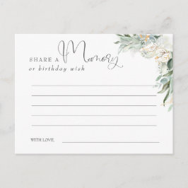  minne eller födelsedag Guld och Grey Vykort