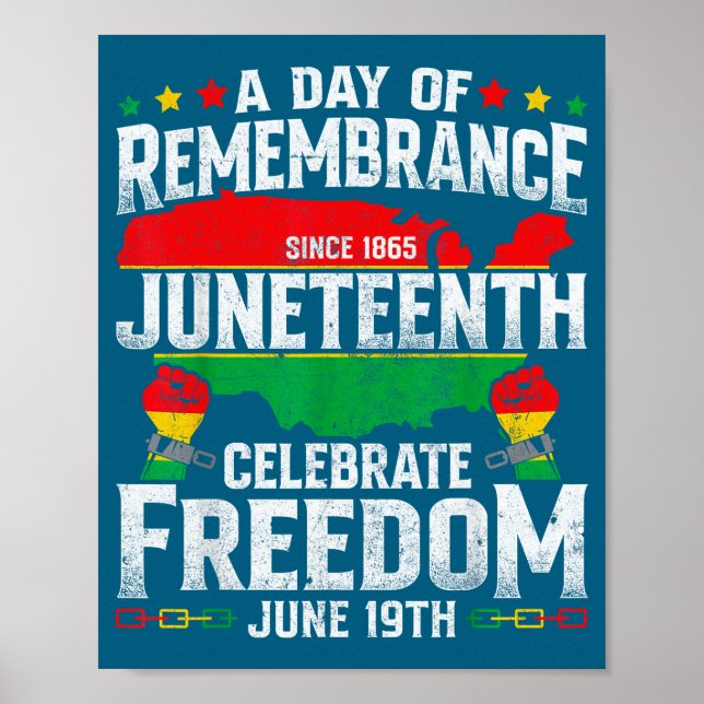 Minne firar frihet juneteenth svart poster (Framsidan)