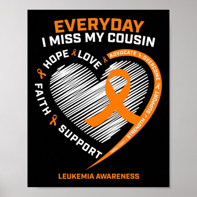 Minne för minnen från min kusin Leukemia Aw Poster (Framsidan)
