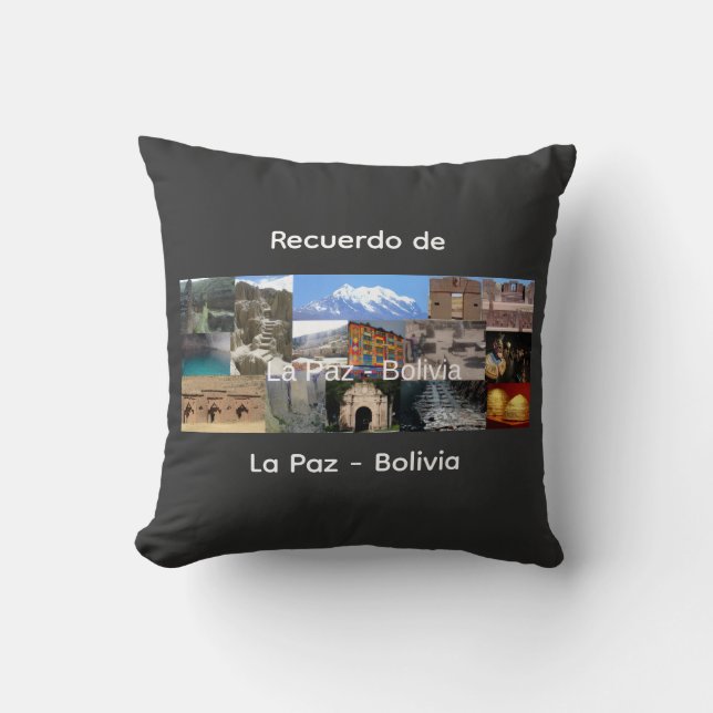 Minne från La Paz Bolivia Kudde (Framsida)