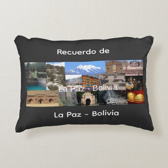 Minne från La Paz Bolivia Prydnadskudde (Framsidan)
