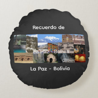 Minne från La Paz Bolivia Rund Kudde