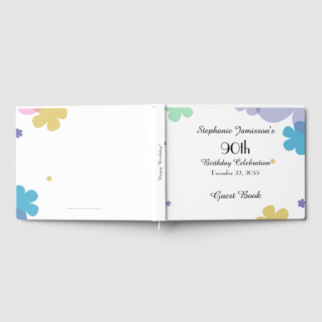 Minne/gäst Bok 90:e Födelsedagsfesten Firande (Full)