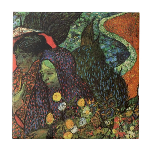 Minne i Garden at Etten av Vincent van Gogh Kakelplatta (Framsidan)