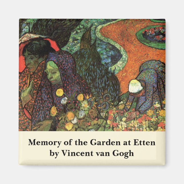 Minne i Garden at Etten av Vincent van Gogh Magnet (Framsidan)