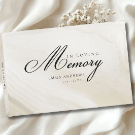 Minne "in Loving memory" Marble, Beige Gästböcker