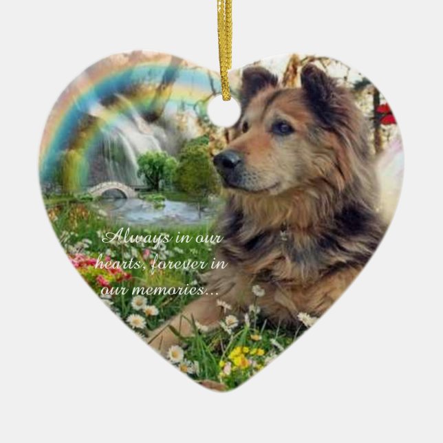 Minne på prydnadsföremål av sällskapsdjur julgransprydnad keramik (Framsidan)