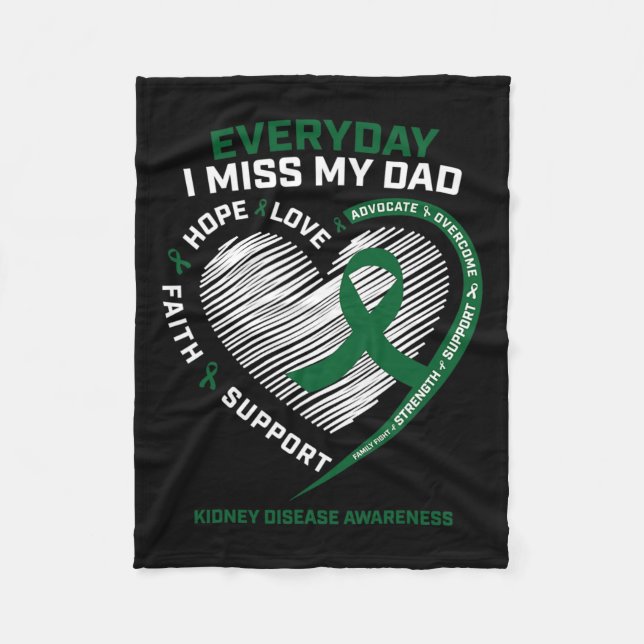 Minne som jag missar Pappa Kidney Disease Awarenes Fleecefilt (Framsidan)