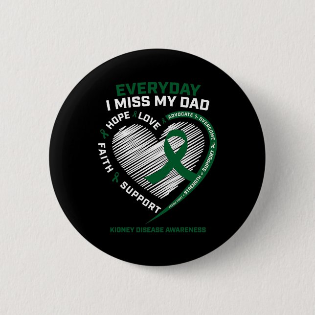 Minne som jag missar Pappa Kidney Disease Awarenes Knapp (Framsida)