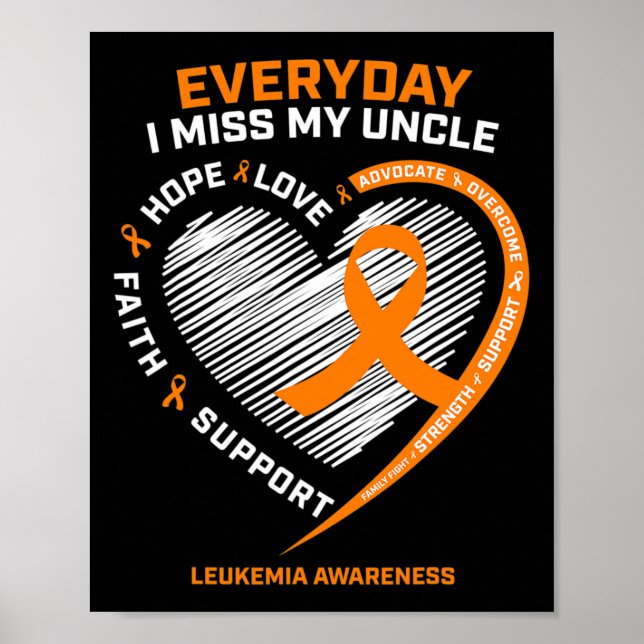 Minne till minnet av min morbror Leukemia Awarene Poster (Framsidan)