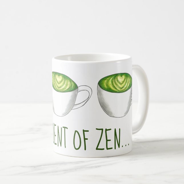 Minne till Zen Matcha Grönt Tea Latte Kaffemugg (Framsida höger)