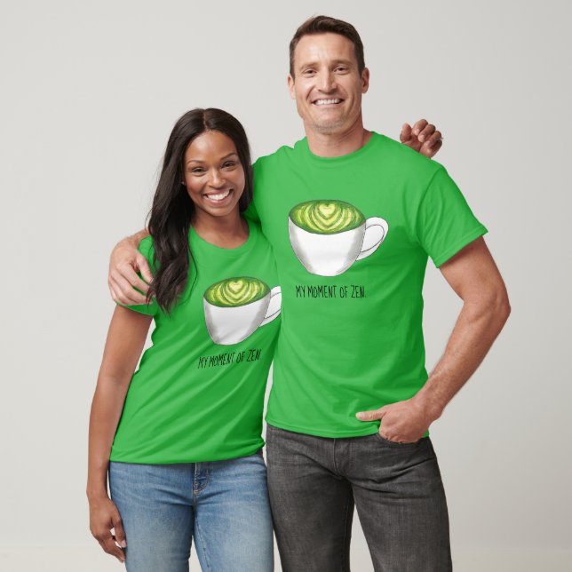 Minne till Zen Matcha Grönt Tea Latte T Shirt (Unisex)