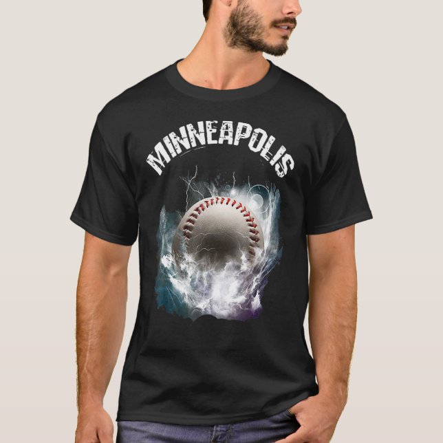 Minneapolis Baseball Retro T Shirt (Framsida)
