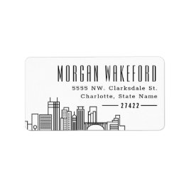 Minneapolis | Bold Styliine Skyline | Etikett Adressetikett
