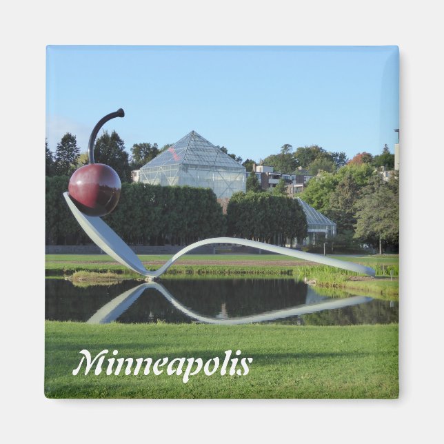 Minneapolis Cherry och Spoonbridge Photo Magnet (Framsidan)