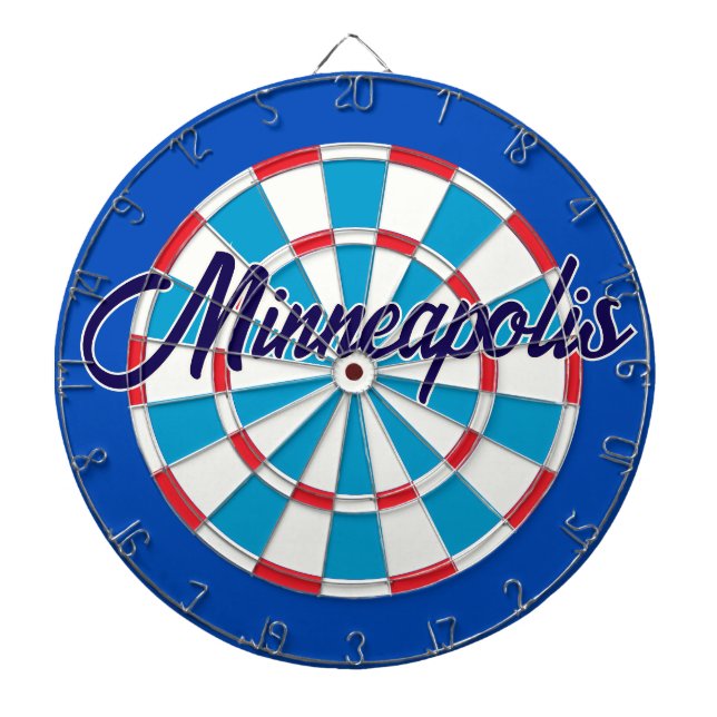 Minneapolis Classic Blå Röd Vit Patriotisk Darttavla (Framsidan)