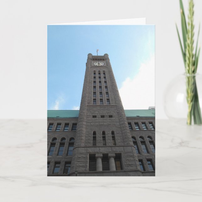 "Minneapolis Clock Tower Looking Up" Födelsedagsko Kort (Framsida)
