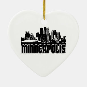 Minneapolis horisont julgransprydnad keramik