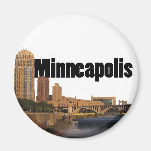 Minneapolis horisont med Minneapolis i himmlen Magnet
