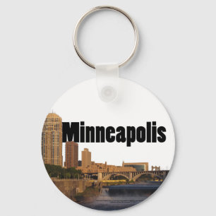 Minneapolis horisont med Minneapolis i himmlen Nyckelring