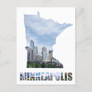 Minneapolis Minnesota City Skyline Travel Vykort