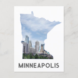 Minneapolis Minnesota City Skyline Travel Vykort