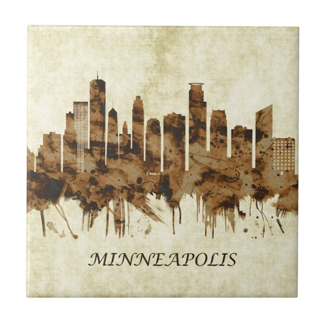 Minneapolis Minnesota Citysu Kakelplatta (Framsidan)