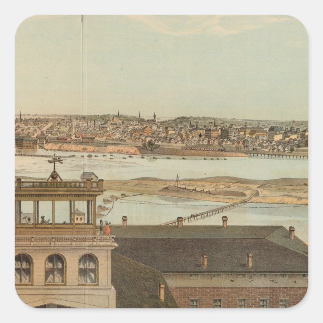 Minneapolis, Minnesota Fyrkantigt Klistermärke (Framsida)