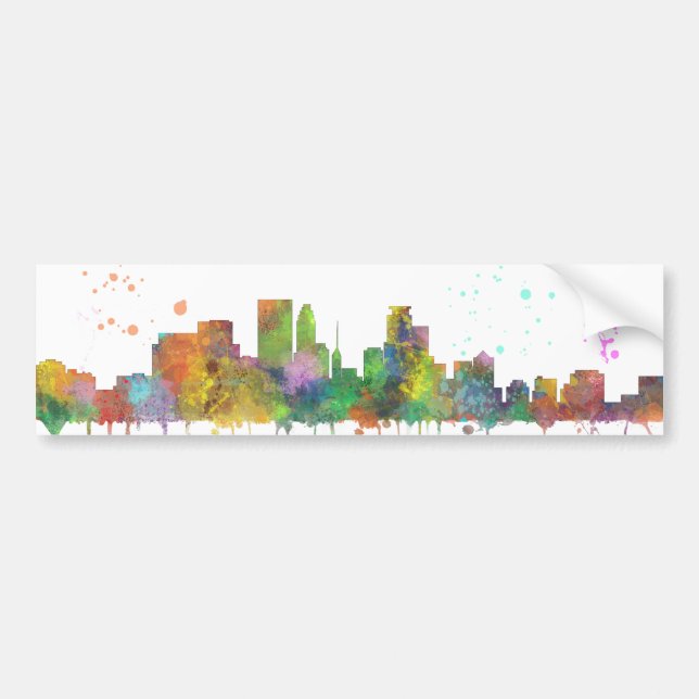 MINNEAPOLIS MINNESOTA HORISONT - bil rikliga Bildekal (Framsidan)