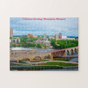 Minneapolis Minnesota .Julhälsningar Pussel