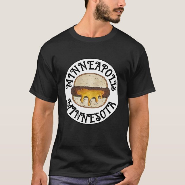 Minneapolis Minnesota MN Juicy Lucy Cheese Burger T Shirt (Framsida)
