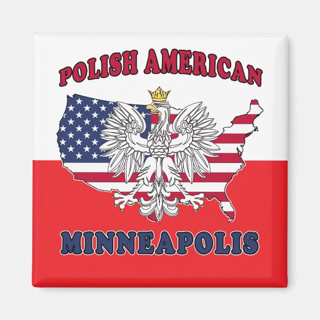 Minneapolis Minnesota polska Magnet (Framsidan)