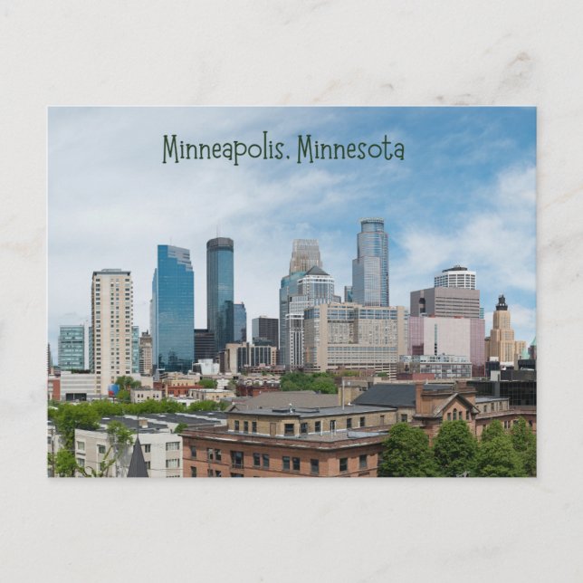 Minneapolis Minnesota Postcard City Travel Vykort (Framsida)