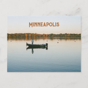 Minneapolis Minnesota Sjö Harriet Sunset Photo Vykort