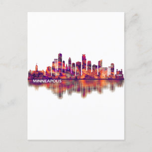 Minneapolis Minnesota Skyline Helg Vykort