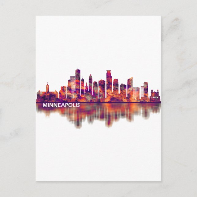 Minneapolis Minnesota Skyline Helg Vykort (Framsida)