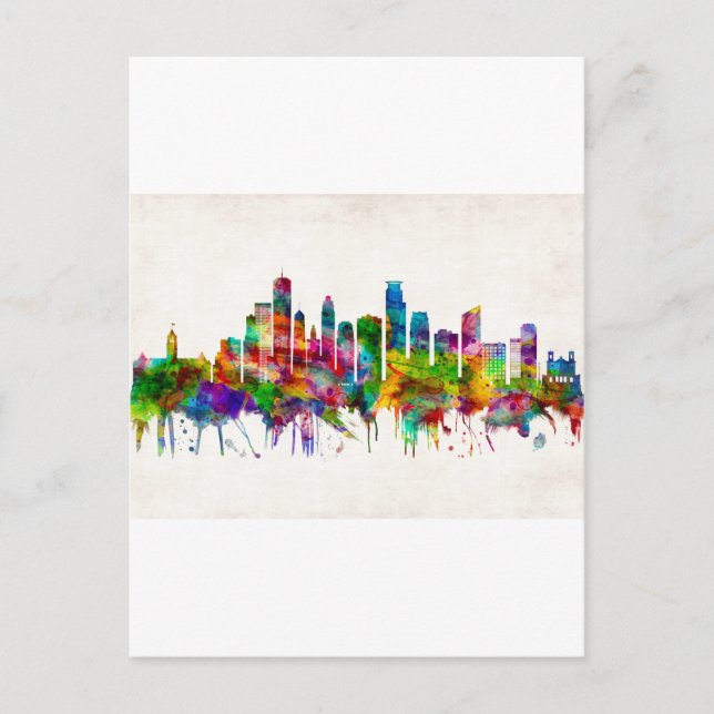 Minneapolis Minnesota Skyline Inbjudan Vykort (Framsida)