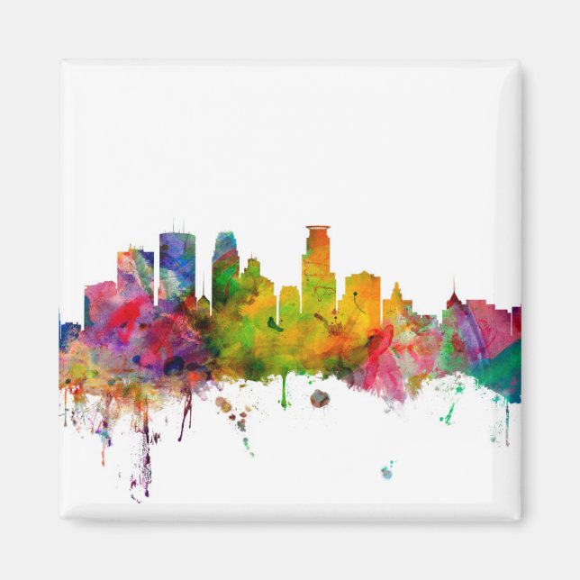 Minneapolis Minnesota Skyline Magnet (Framsidan)